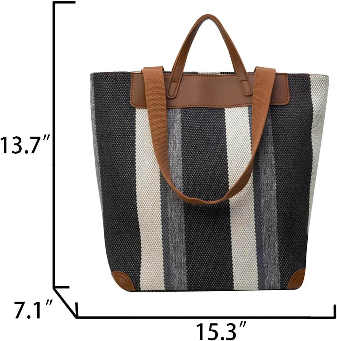Canvas Tote Bag Tote Bag For Women Tote Bag With Zipper Work Bags For Women Casual Stripes Handbags For Women