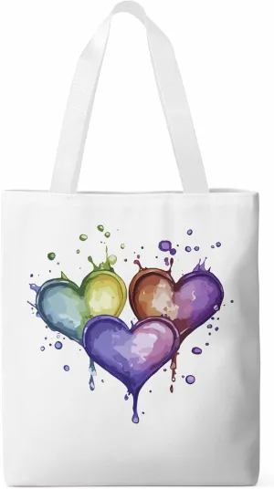Canvas Tote Bag, Valentine's Day Aesthetic Canvas Tote Handbags for Women Shoulder Bag Graffiti Love Heart