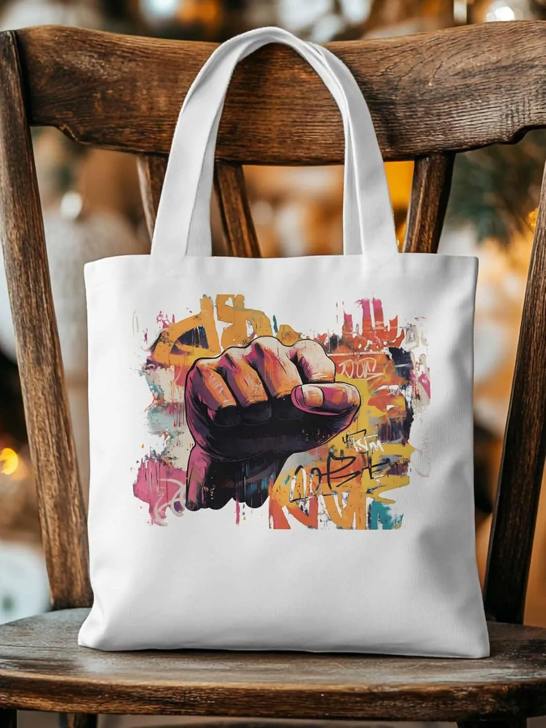 Canvas Tote Bag, Vintage Hands Graffiti patterned Canvas Tote Handbags for Women Shoulder Bag,