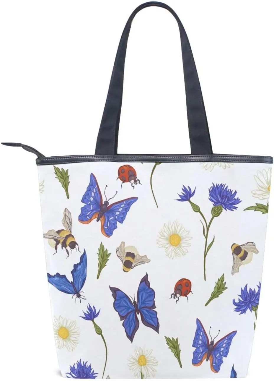 Canvas Tote Bags Purses and Handbags for Women Men Top Handle Ladies Shoulder Bags Multicolored Pattern