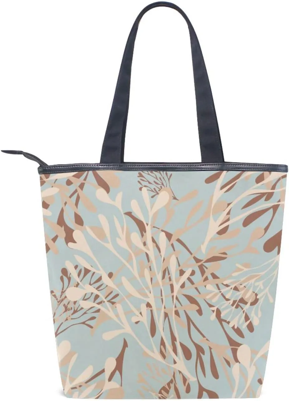 Canvas Tote Purse The Tote Bag with Pockets Top Handle Shoulder Handbags Work Bags for Women Pattren 1