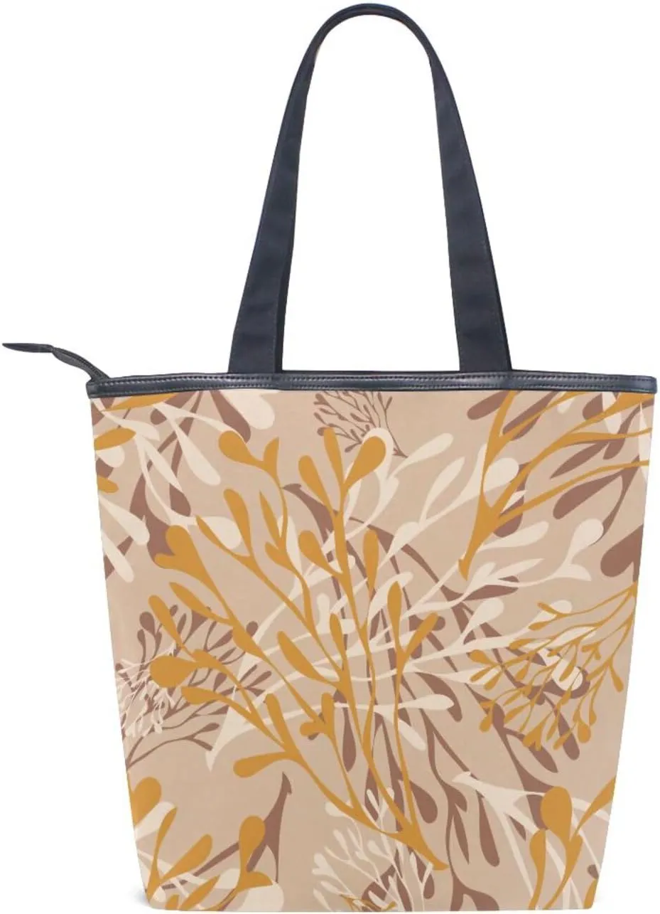 Canvas Tote Purse The Tote Bag with Pockets Top Handle Shoulder Handbags Work Bags for Women Pattren 1