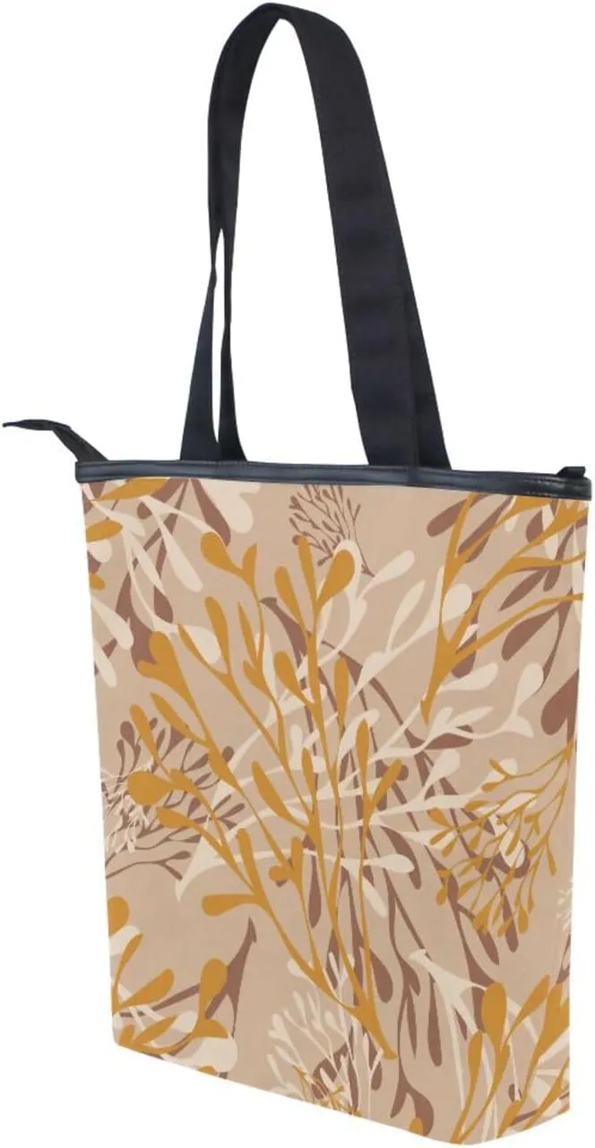 Canvas Tote Purse The Tote Bag with Pockets Top Handle Shoulder Handbags Work Bags for Women Pattren 1