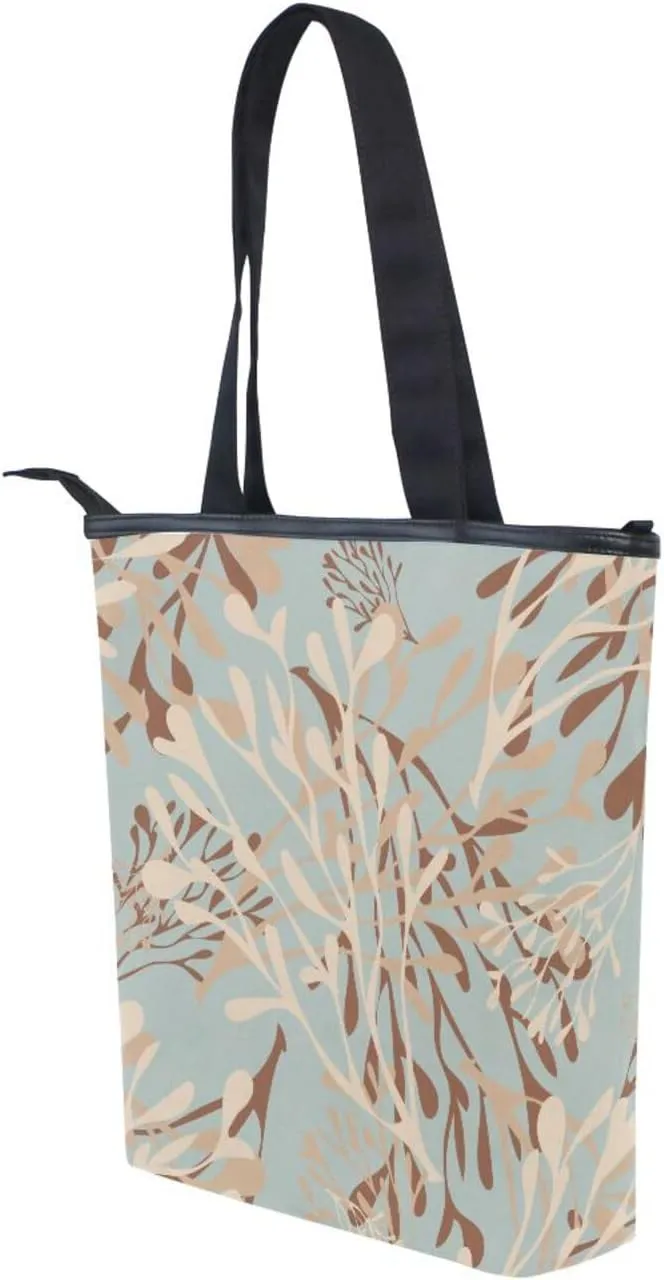Canvas Tote Purse The Tote Bag with Pockets Top Handle Shoulder Handbags Work Bags for Women Pattren 1