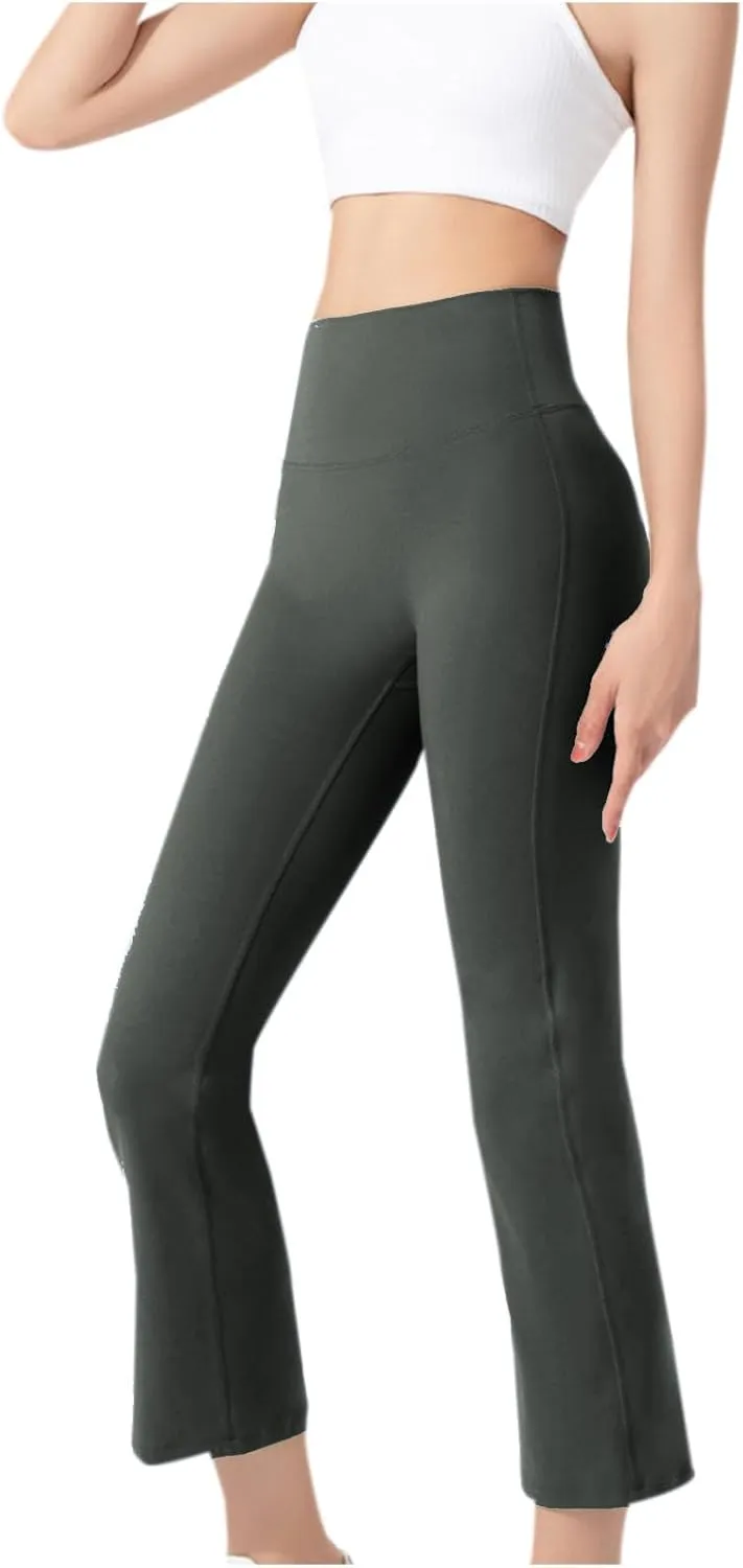 Capri Pants for Women Stretch Elastic High Waisted Wide Leg Capris Trousers Athletic Fitness Gym Yoga Leggings Active Apparel