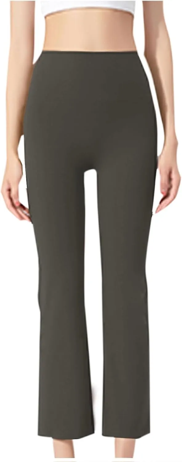 Capri Pants for Women Stretch Elastic High Waisted Wide Leg Capris Trousers Athletic Fitness Gym Yoga Leggings Active Apparel