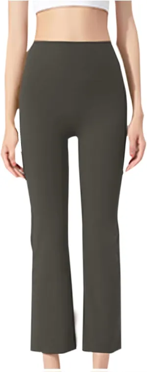 Capri Pants for Women Stretch Elastic High Waisted Wide Leg Capris Trousers Athletic Fitness Gym Yoga Leggings Active Apparel