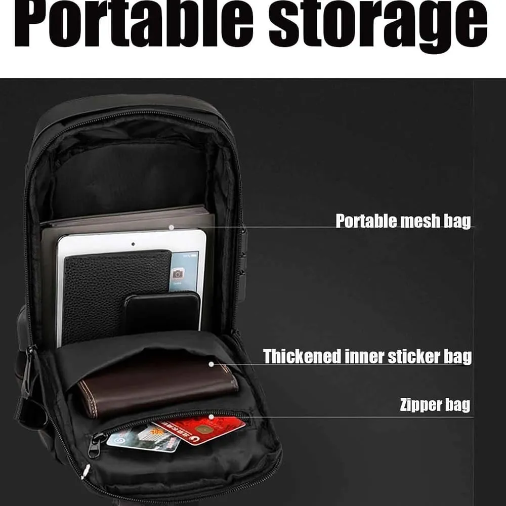 Carbon Fiber Streamline Anti-Theft Sling Bag, USB Charging Sport Sling, Waterproof Shoulder Sports Cross body Bag