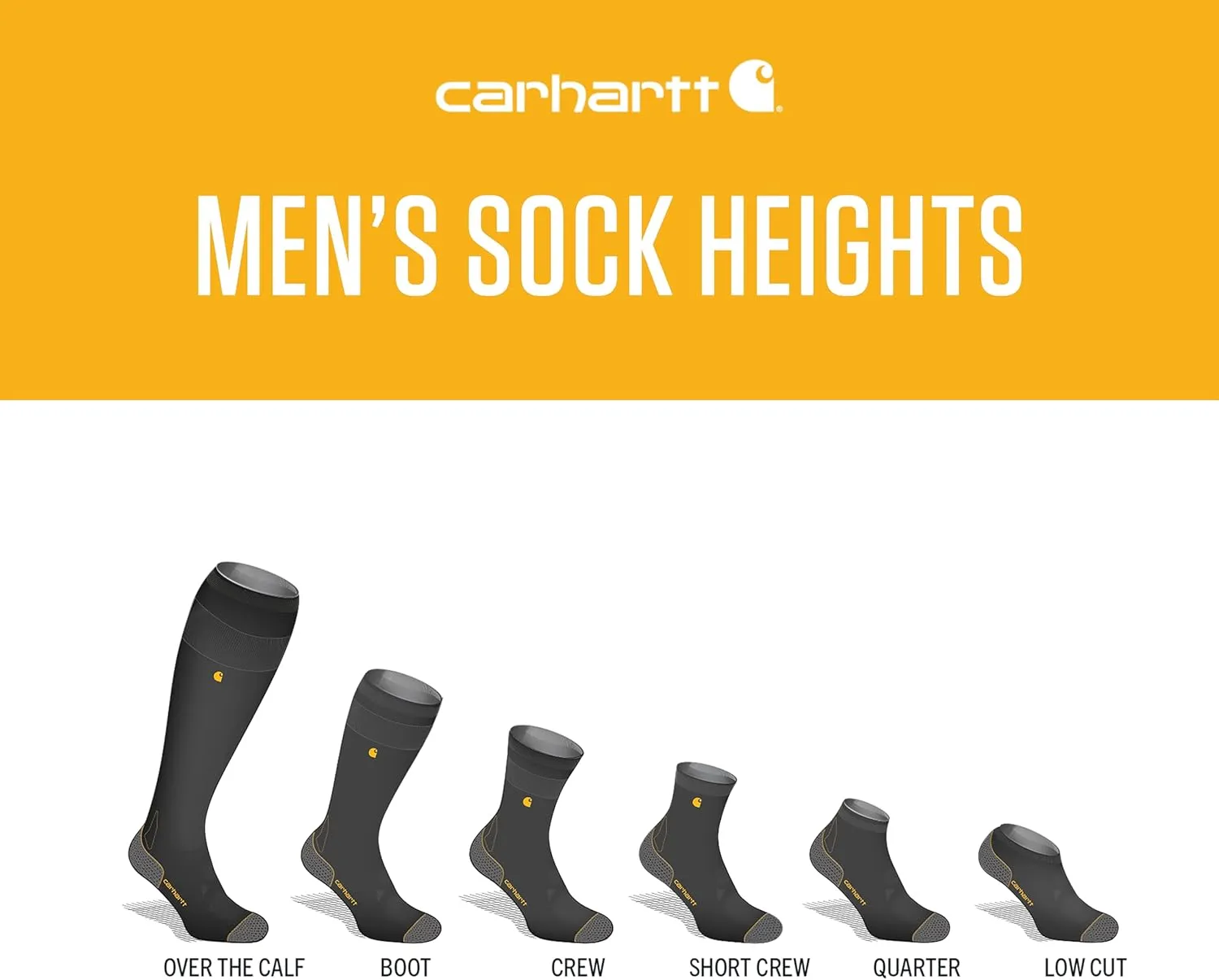 Carhartt Men's Midweight Synthetic Blend Crew Sock 6 Pack