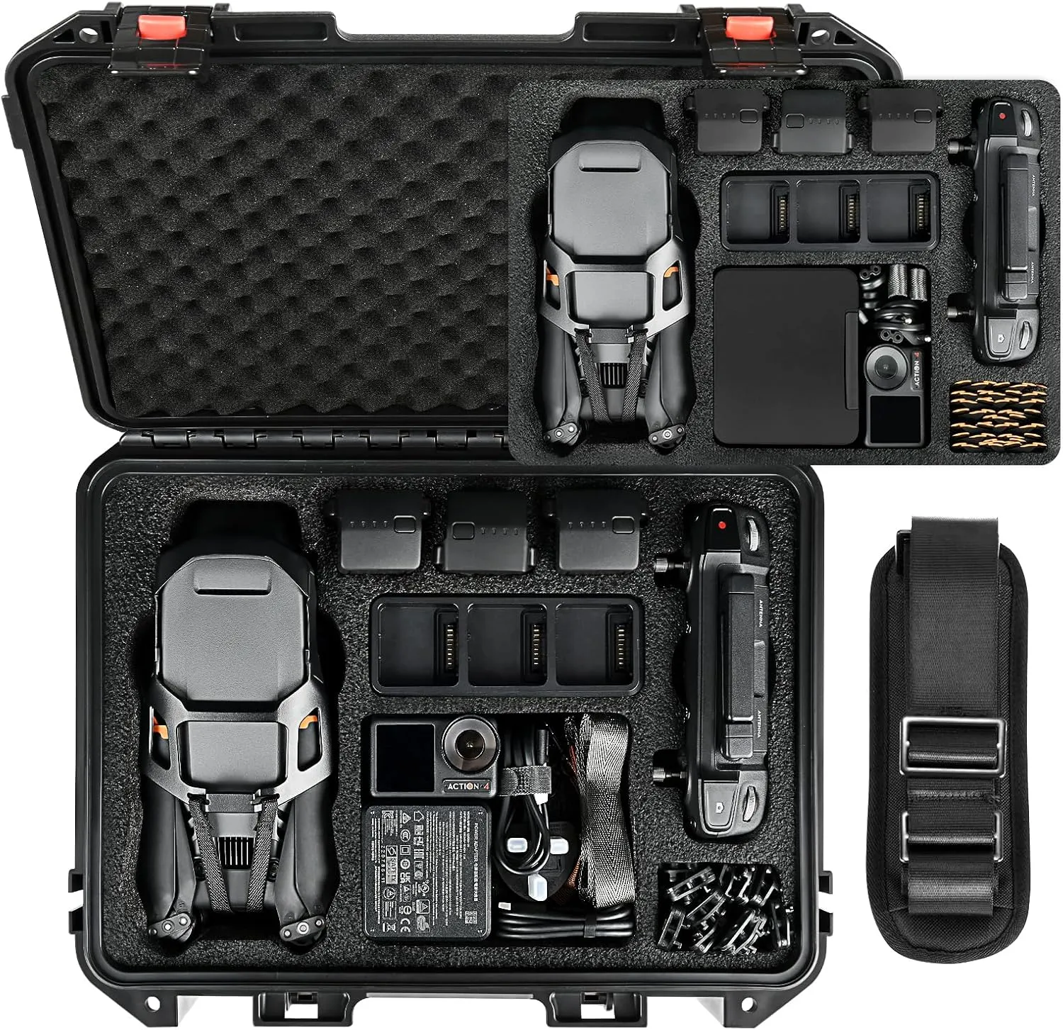 Case for DJI Mavic 3 Pro Drone: Waterproof Hard Cases with Foam for DJI Mavic 3 Pro | 3 Classic | 3 Cine | Fly More Combo, Camera Storage Bag with Strap for RC | PRO |RC-N1 Accessories (Only Case)