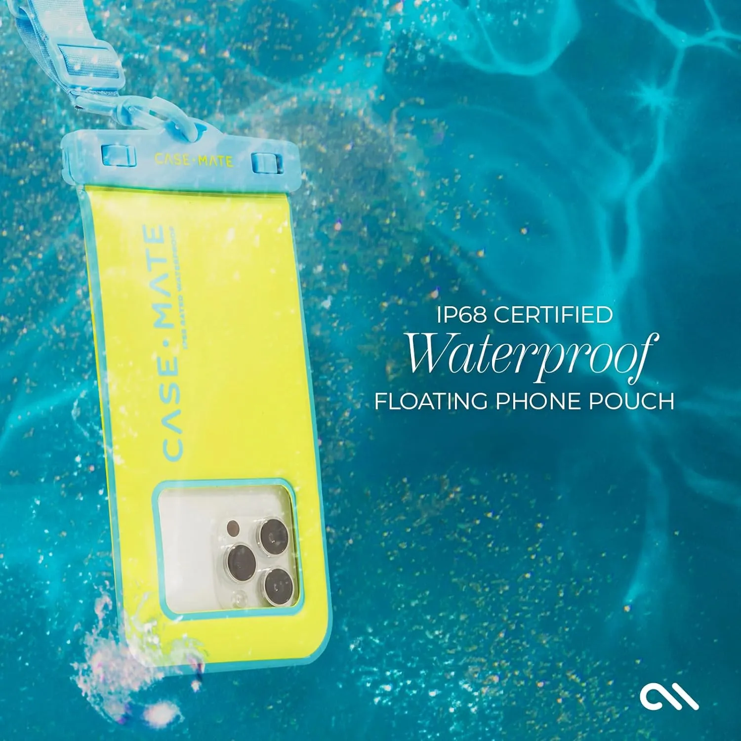 Case-Mate IP68 Waterproof Phone Pouch - Floating Waterproof Phone Case with Crossbody Lanyard - Beach Cruise Ship Travel Essentials - Compatible with All Devices - Touchscreen Friendly - Citrus Splash