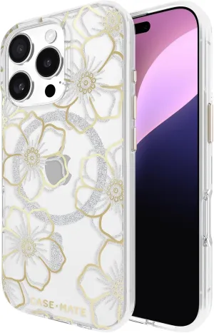 Case-Mate iPhone 16 Pro Case [Compatible with MagSafe] - Sparkly Floral Phone Case with 12ft Drop Protection - Premium Magnetic Cover for iPhone 16 Pro - Floral Gems
