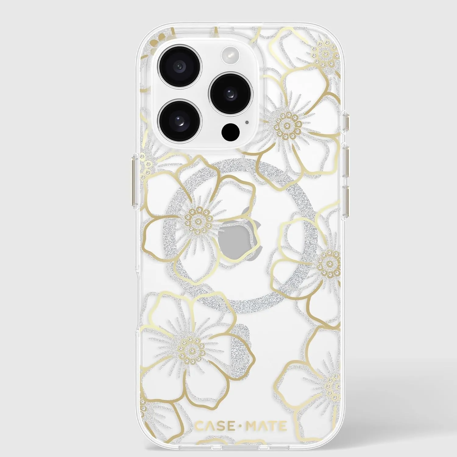 Case-Mate iPhone 16 Pro Case [Compatible with MagSafe] - Sparkly Floral Phone Case with 12ft Drop Protection - Premium Magnetic Cover for iPhone 16 Pro - Floral Gems