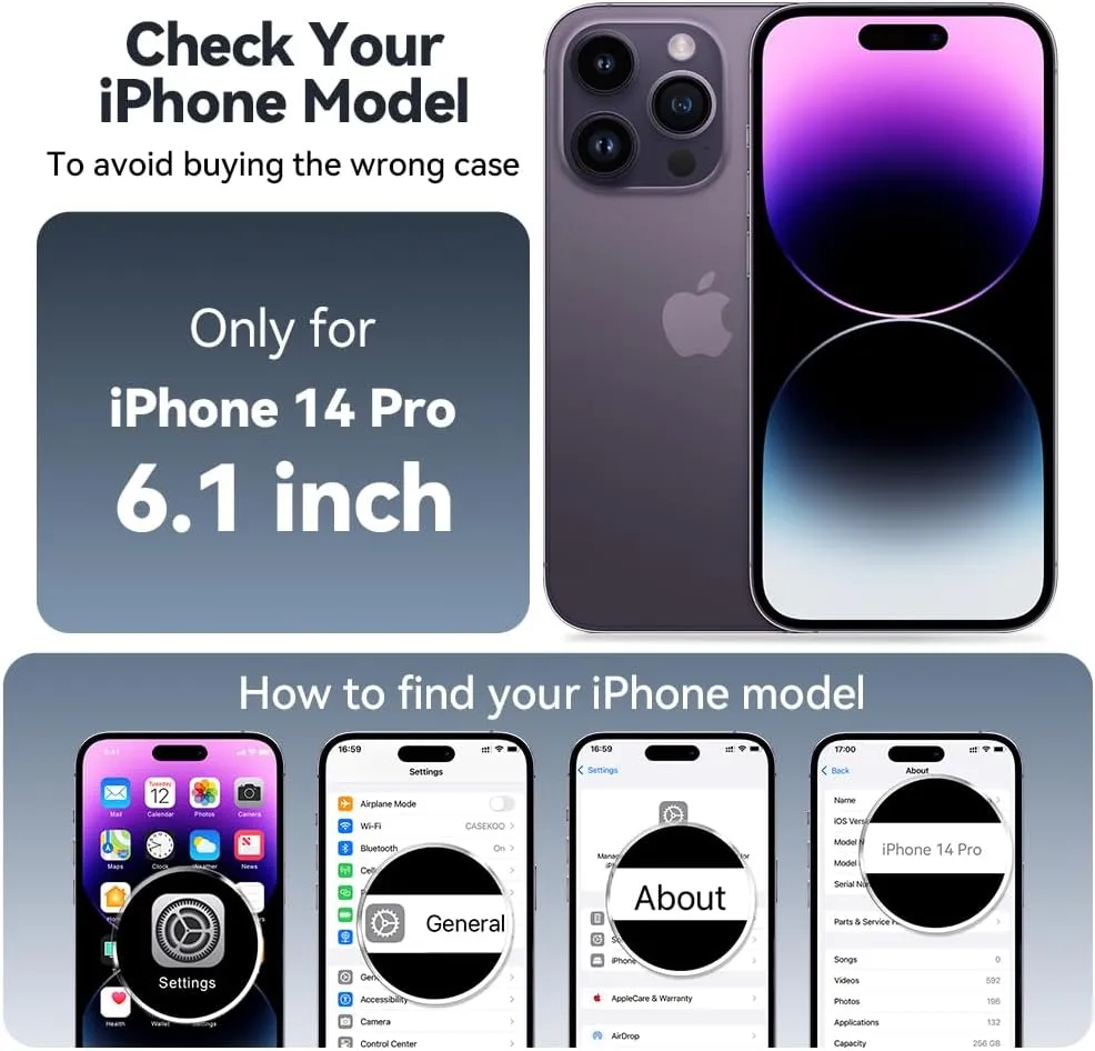 CASEKOO Designed for iPhone 14 Pro Case with Magnetic Invisible Stand [Military Drop Protection] [Compatible with MagSafe] Shockproof Slim Matte Translucent Pro Case 6.1 Inch, Black