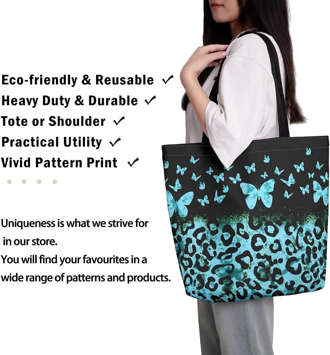 Castle Fairy Leopard Print Canvas Tote Bag,Bowknot Flower Aesthetic Shoulder Handbags for Shopping Gym