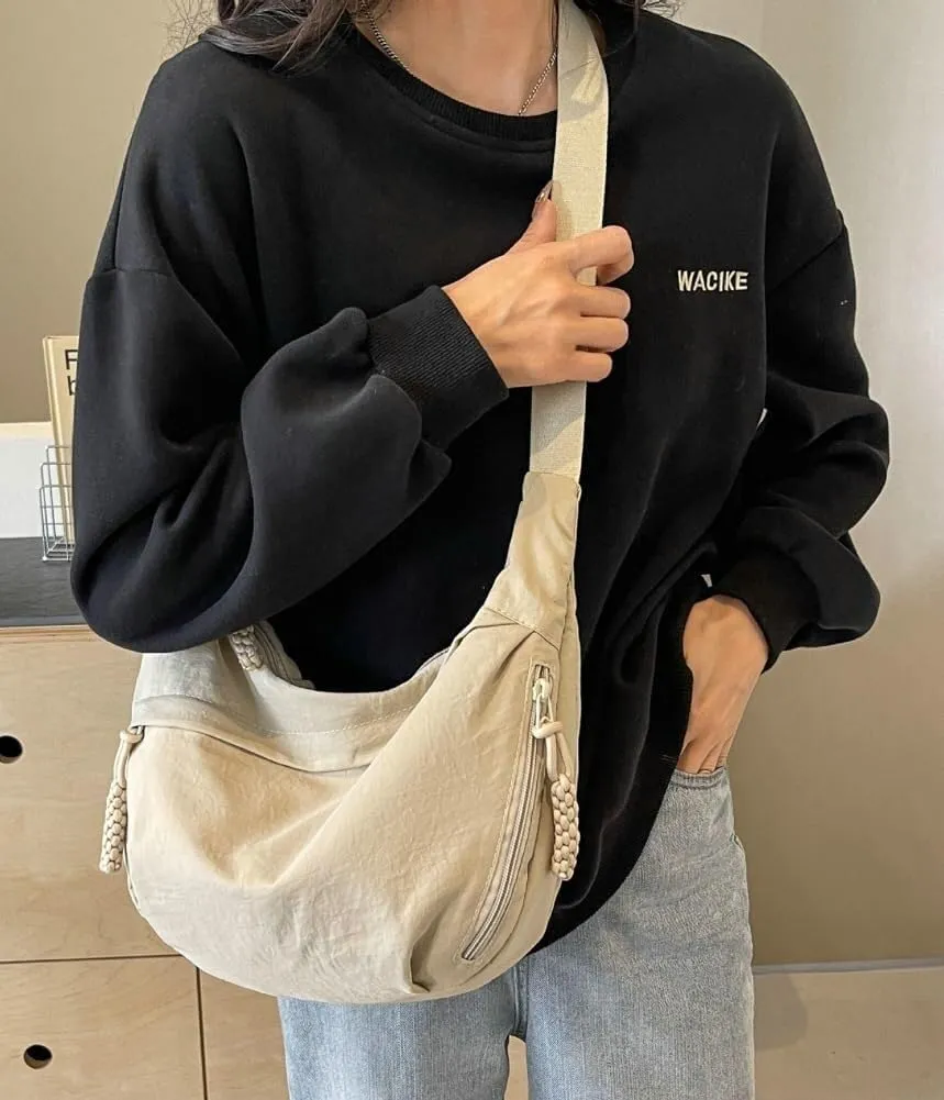 Casual Canvas Hobo Tote Shoulder Crossbody Bags for Women Handbag Lightweight Top Handle Purse