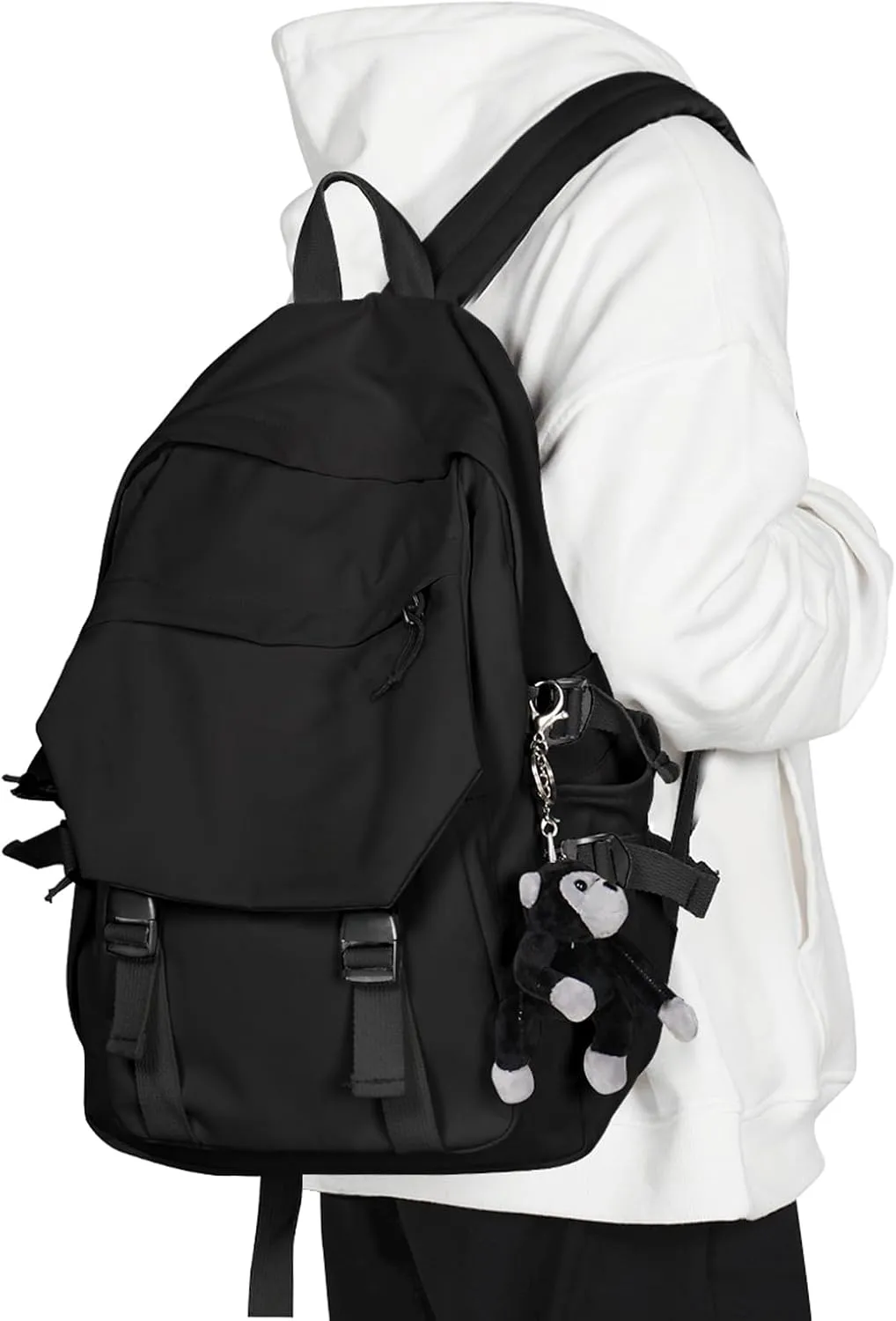 Casual Daypack Large upgraded version College Laptop Backpack for Men Women Water Resistant Lightweight School Bag Travel Rucksack Sports High Middle Bookbag girls Size L(Black)