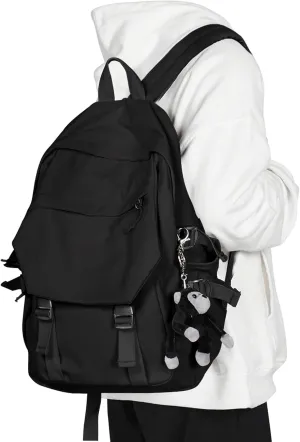 Casual Daypack Large upgraded version College Laptop Backpack for Men Women Water Resistant Lightweight School Bag Travel Rucksack Sports High Middle Bookbag girls Size L(Black)