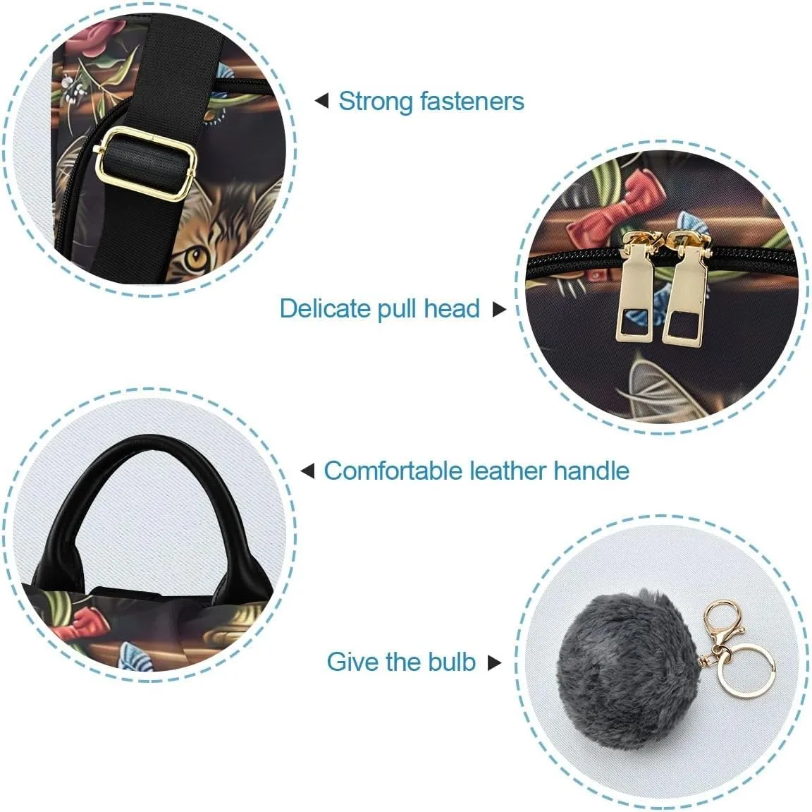Cats on Bookshelf Anti Theft Backpack Purse for Women Fashion Travel Bags with Pompom