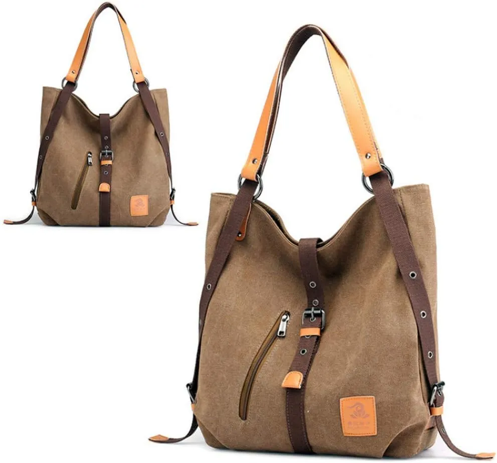 Cayla 3 Ways Canvas Purses Handbags Totes Shoulder Bag Backpack Hobo For Women