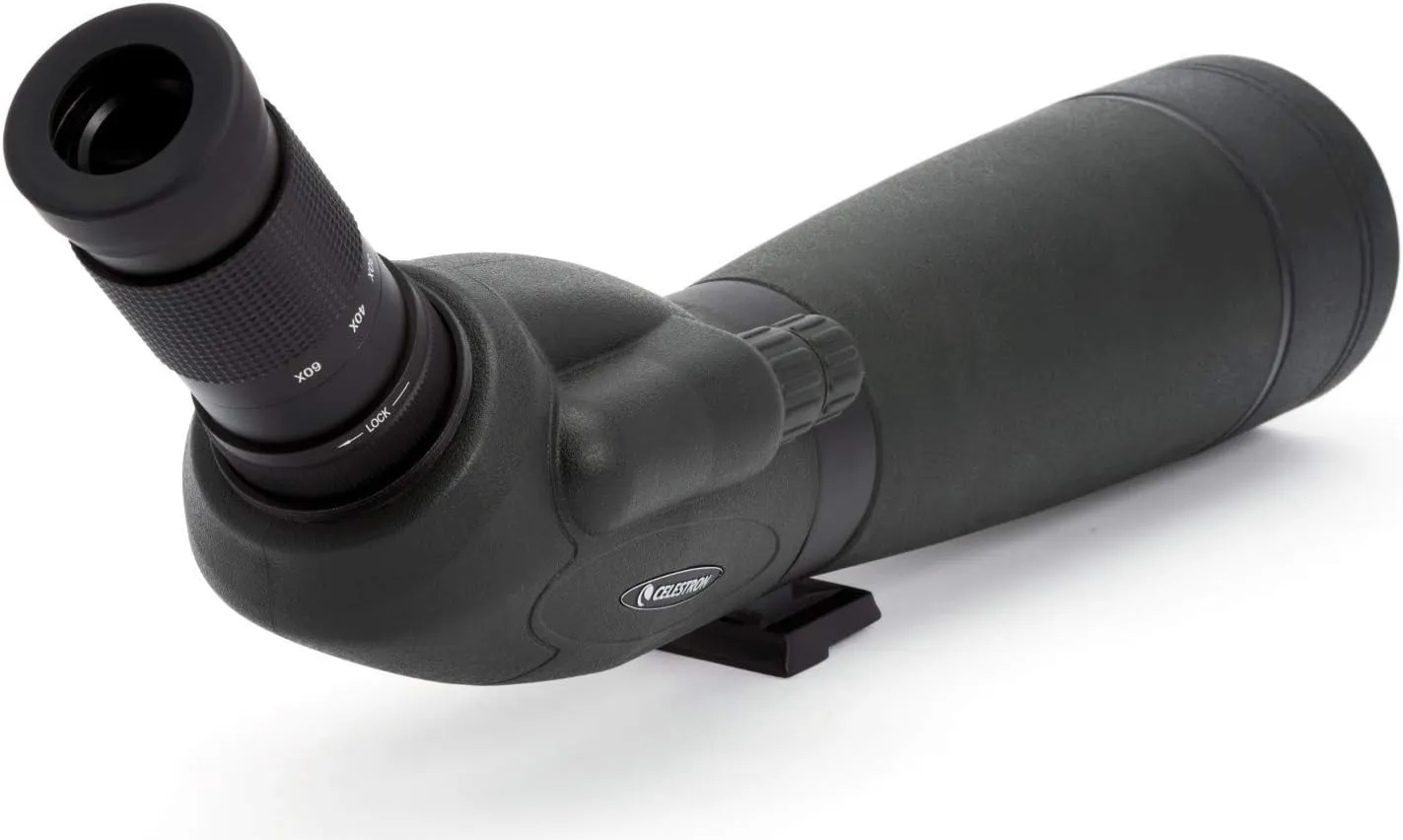 Celestron – TrailSeeker 80mm Angled Spotting Scope – Fully Multi-Coated XLT Optics – 20-60x Zoom Eyepiece – Waterproof & Fogproof – Rubber Armored