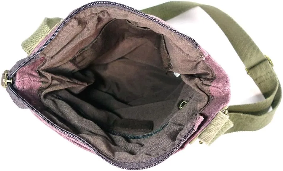 Chala Handbags Patchwork Crossbody Canvas Messenger Bags with Faux Leather Animal Coin Purse