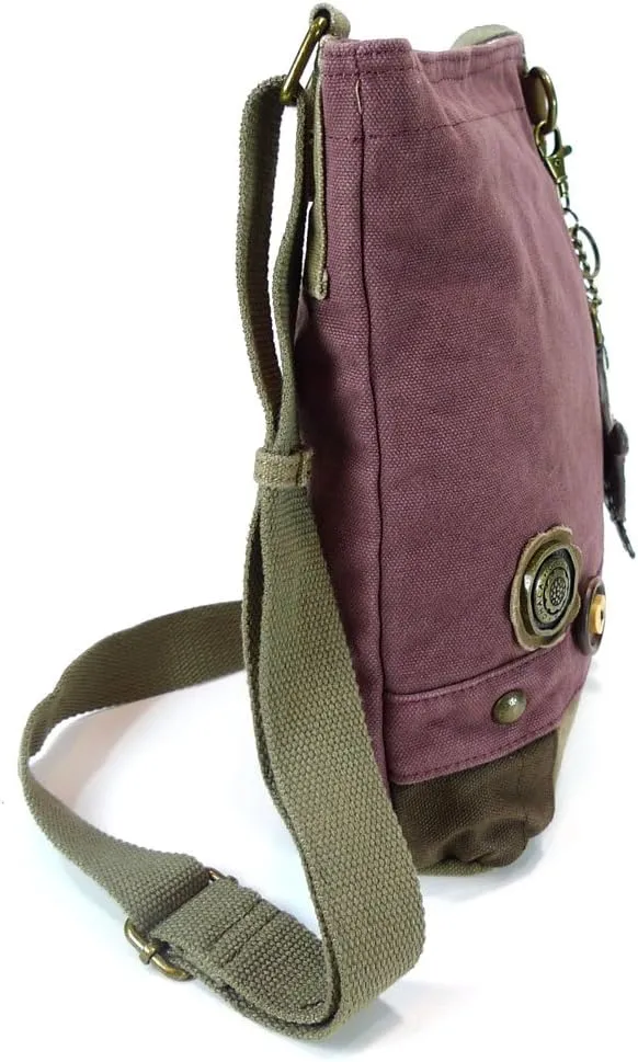 Chala Handbags Patchwork Crossbody Canvas Messenger Bags with Faux Leather Animal Coin Purse