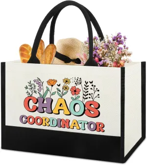 Chaos Coordinator Tote Bag Gifts for Women, Thank you Appreciation Gifts for Coworkers Boss Lady Manager Supervisor Wedding Planner Secretary Administrator Idea for Birthday Christmas