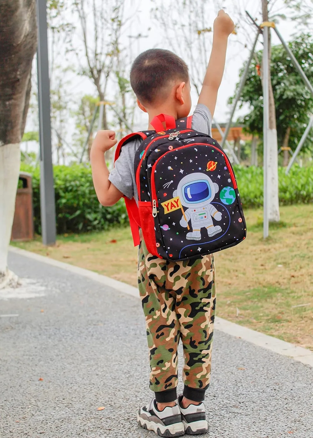 CHERUBIC Kids Toddler Cute Backpack Little Cartoon Travel Lightweight Bag Daypack For 2-3 Girls Boys (Astronauts)