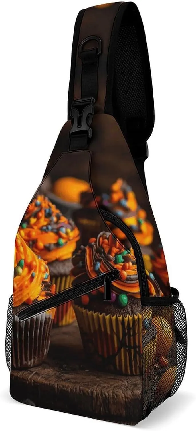 Chest Bag Cupcakes on The Table Sling Bag for Men Crossbody Bag Fanny Packs for Women Sling Backpack for Travel