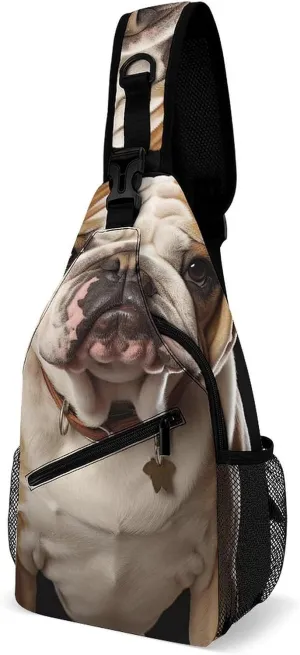 Chest Bag English-Bulldog Sling Bag for Men Crossbody Bag Fanny Packs for Women Sling Backpack for Travel
