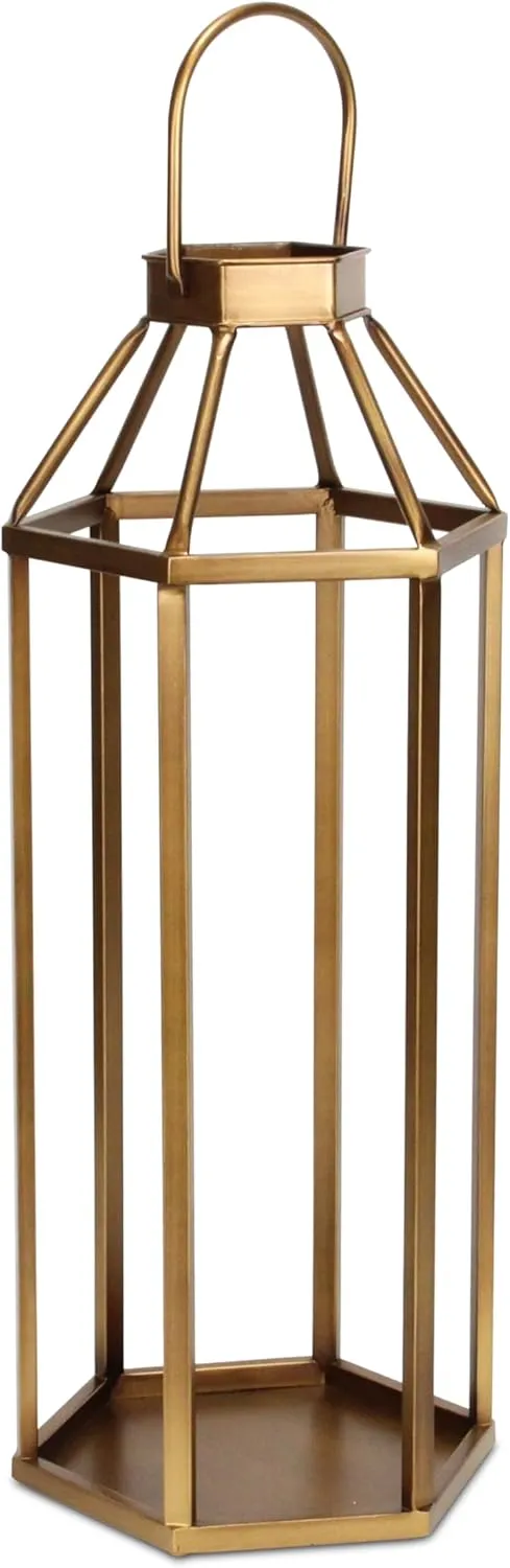 Cheungs Novara Hexagon Metal Lantern - Gold 6069GD