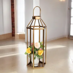 Cheungs Novara Hexagon Metal Lantern - Gold 6069GD