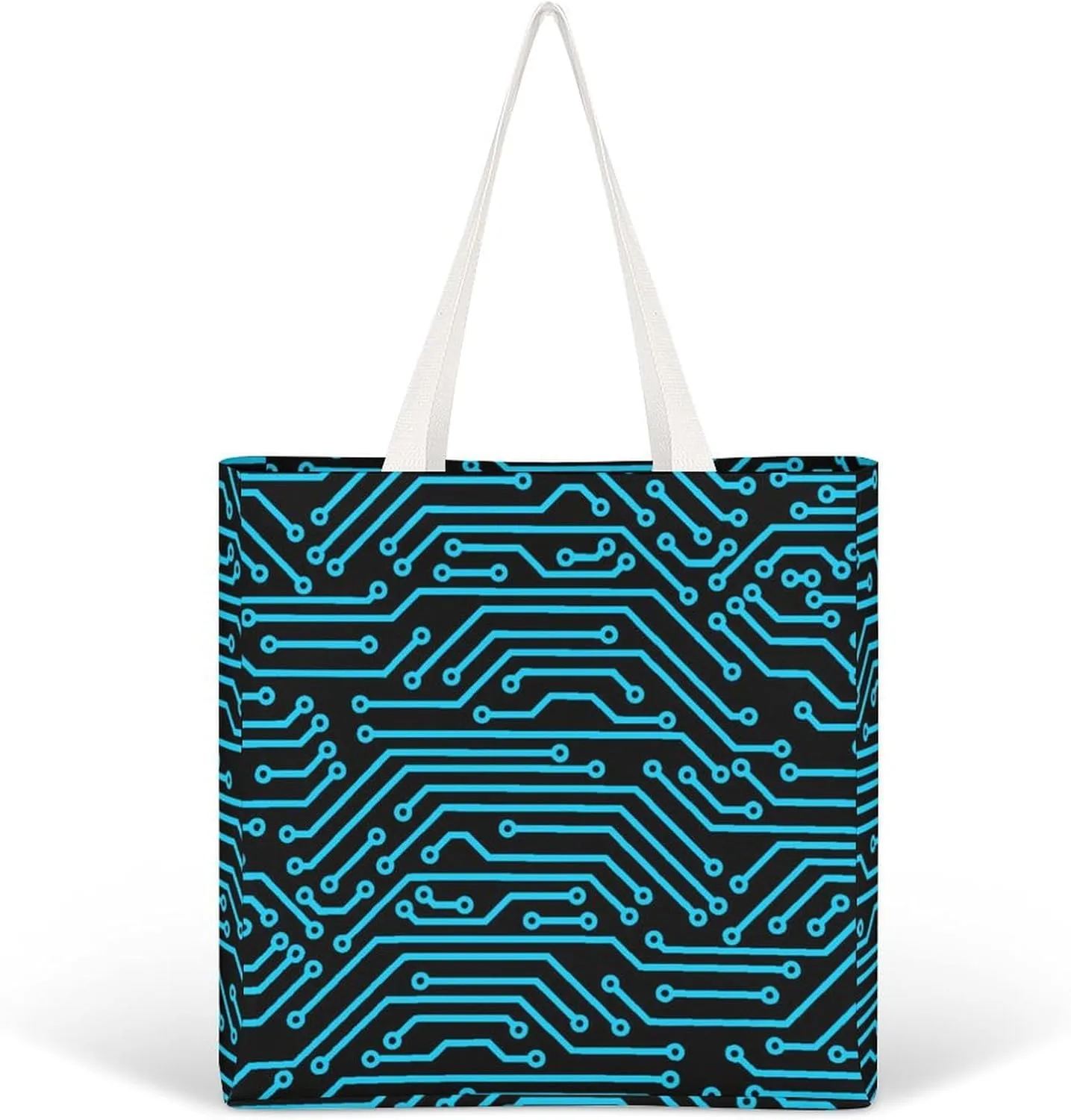 Circuit Board Fashion Women Handbags Full Printed Shopping Canvas Tote Bag For Work Travel