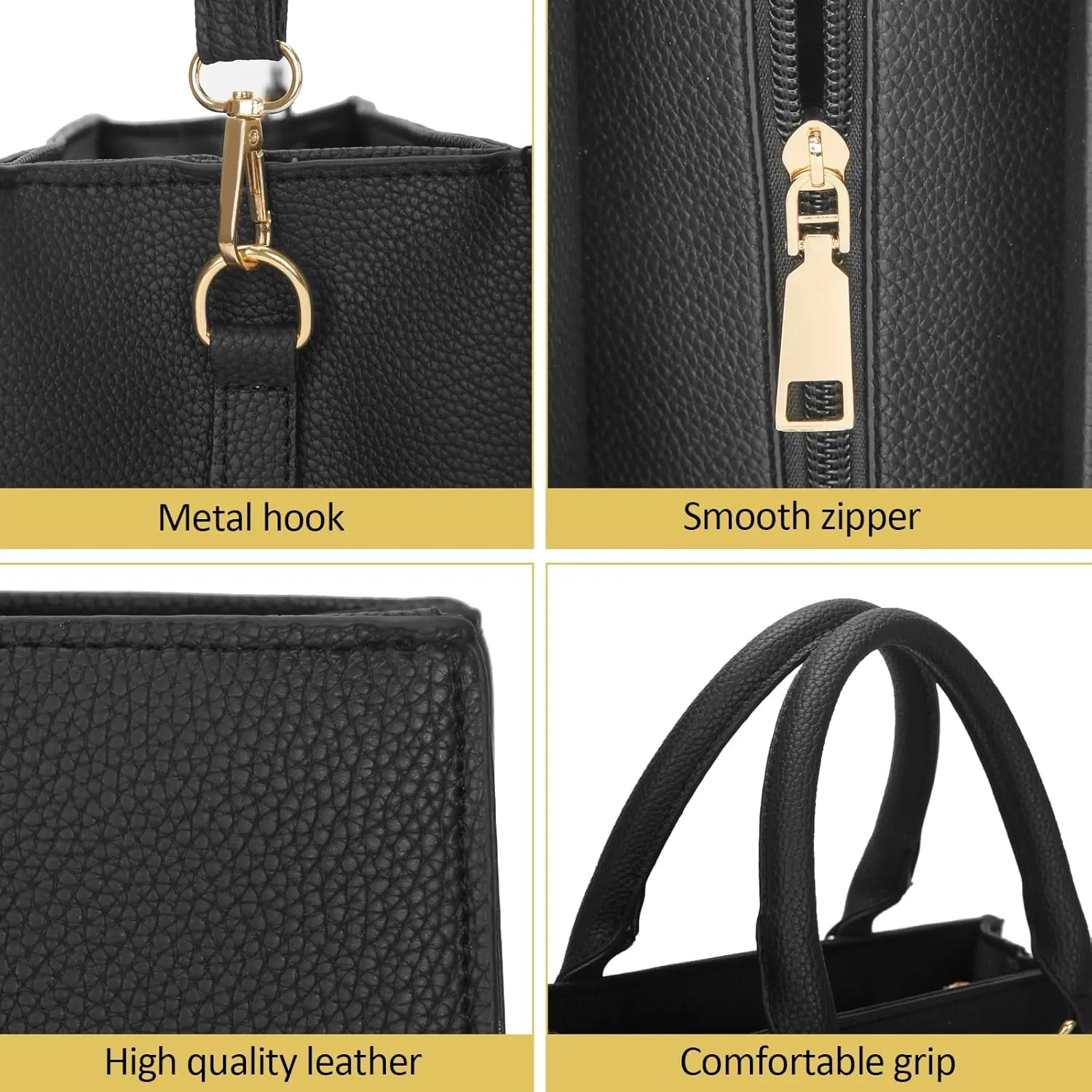 Classic Top Handle Bags with Zipper Vegan Leather Crossbody Bags Casual Tote Handbags for Women