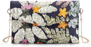 Clutch Purses for Women, Envelope Package, Sequin Embroidered Flowers Cowboys Bag, Bohemian Handmade Handbags