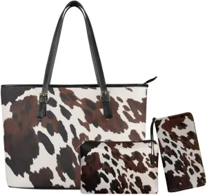 Coldinair Custom Wallet Purse Set Top Handle Handbags Personalized PU Leather Tote Work Bag Travel Large Casual Satchel