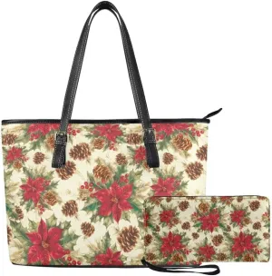 Coldinair Tote Handbags for Women Ladies,Large Top Handle Bags Matching Wallet Purse Set Leather Shoulder Bags Purse