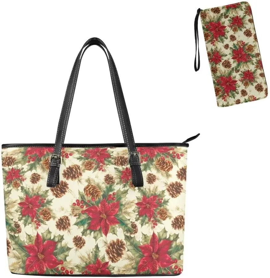 Coldinair Tote Handbags for Women Ladies,Large Top Handle Bags Matching Wallet Purse Set Leather Shoulder Bags Purse