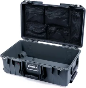 ColorCase Pelican Air 1535 Carry-on Case Graphite - Medium Size Waterproof Case with Mesh Lid Organizer Only - Black Handles & Latches
