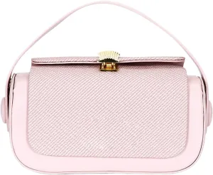 Colorful Fabric Flap Crossbody Bag, Elegant Leather Top Handle Purses, Mini Fashion Shoulder Travel Purse