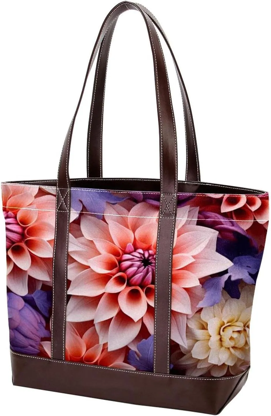 Colorful Petal Flowers-1035 Shoulder Purses for Women Large Soft Washed Leather Purses and Durable Handbags
