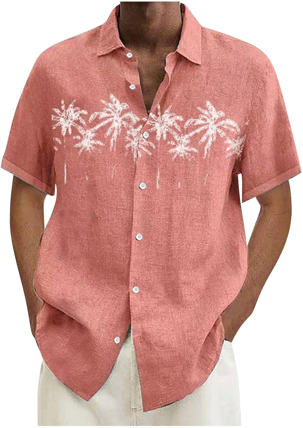 Comfortable T-Shirt Printing Buckle Lapel Short Sleeve Shirt Top Soft and Comfortable T-Shirts for Men Men's