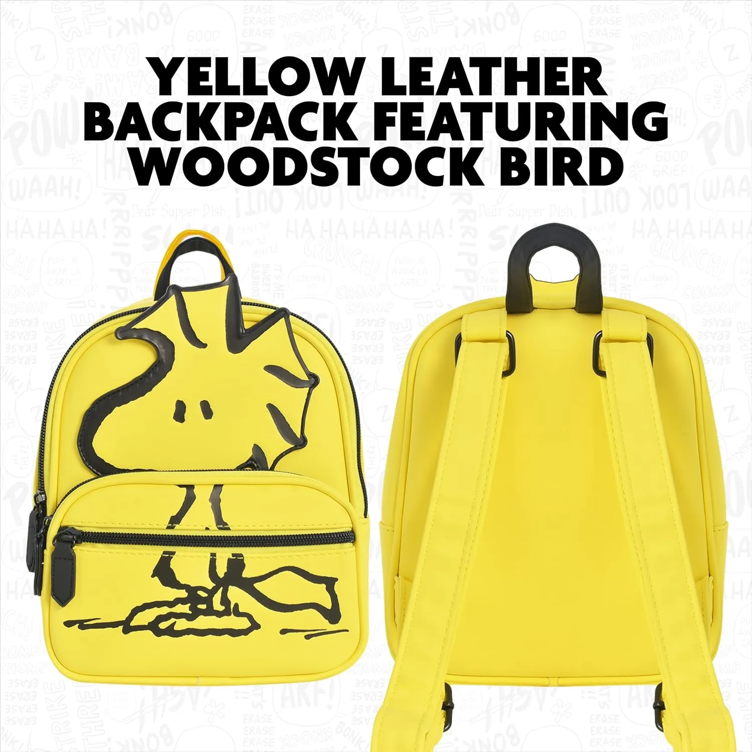 Concept One Peanuts Mini Backpack, Small Travel Bag for Men and Women, Woodstock, 9 Inch