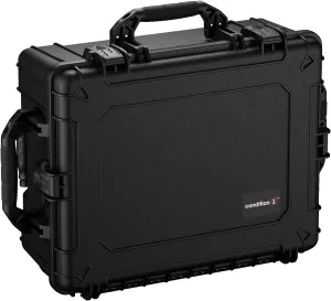 Condition 1 25" Large Rolling Hard Travel Case Model 287 Lockable Storage Box, Waterproof Dustproof Protective Luggage with Handle, Made in USA, 24.53"x19.55"x10.95" Black