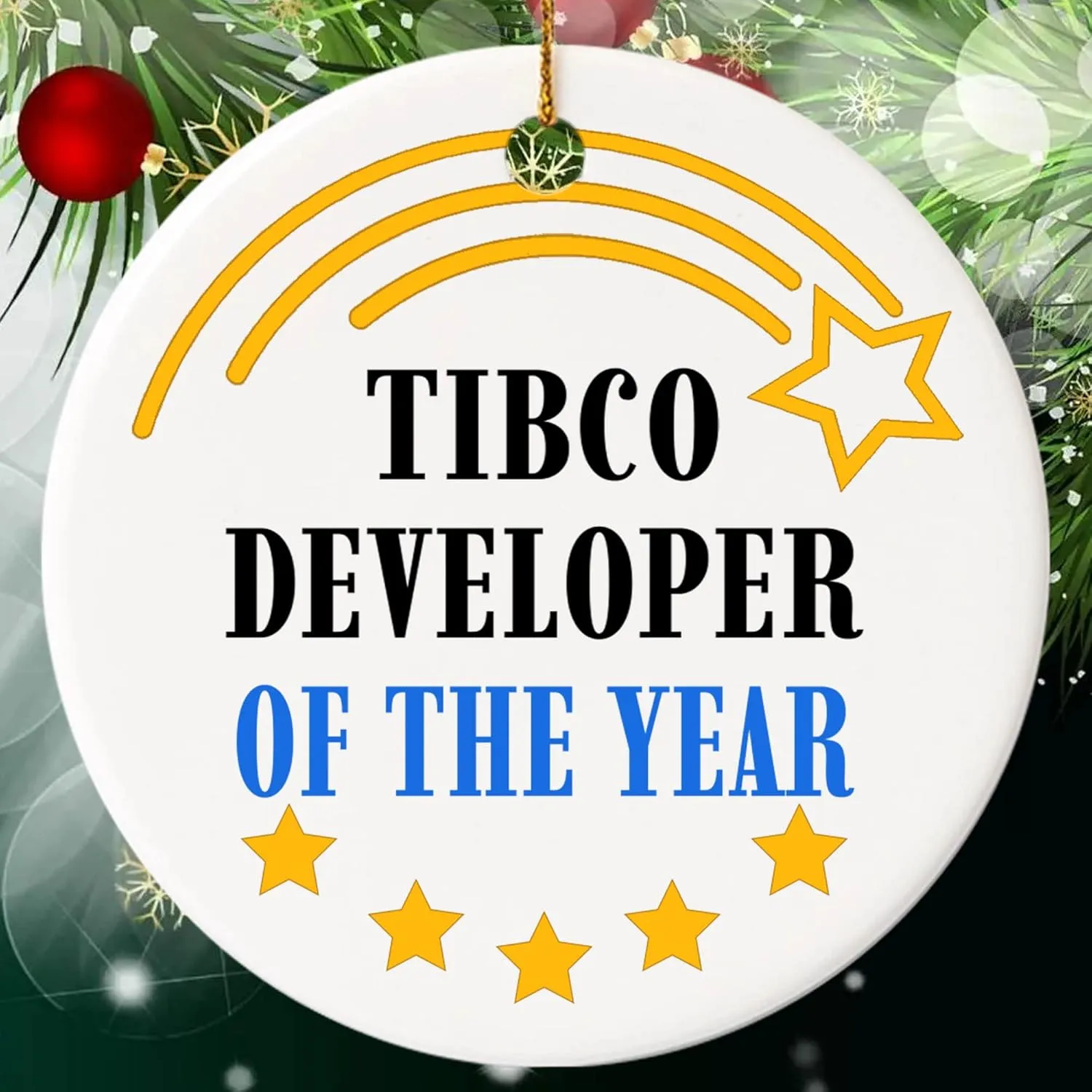 Congratulation Gift For Tibco Developer Ornament Cirle Ceramic - The Awesome Tibco Developer Of The Year