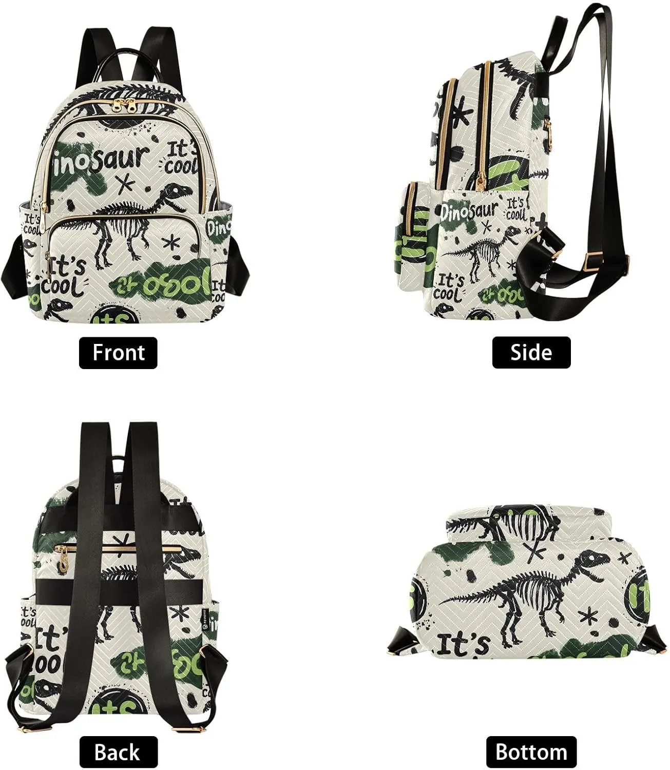 Cool Dinosaur Graffiti Mini Backpack Purse for Women Shoulder Bag Fashion Daypack Ladies Handbag Lightweight Travel Bag Rucksack