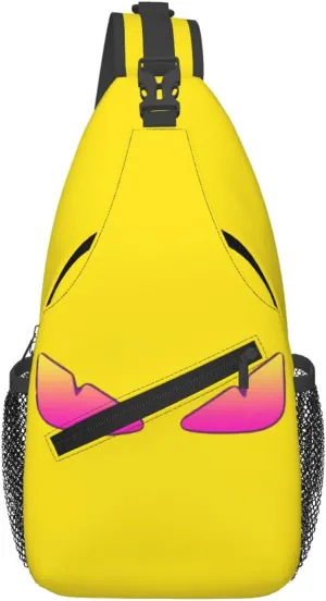 Cool Monsters Eyes Crossbody Bag Cross Chest Bag Adjustable Sling Backpack Sports Gym Shoulder Bags Travel Cycling Daypack Diagonally Casual Rucksack