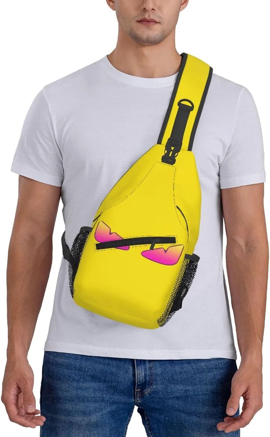 Cool Monsters Eyes Crossbody Bag Cross Chest Bag Adjustable Sling Backpack Sports Gym Shoulder Bags Travel Cycling Daypack Diagonally Casual Rucksack