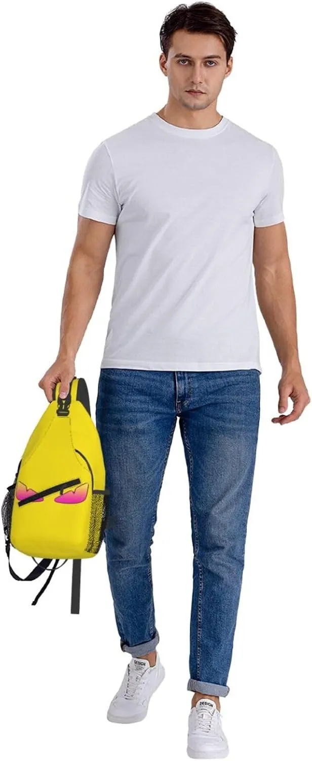 Cool Monsters Eyes Crossbody Bag Cross Chest Bag Adjustable Sling Backpack Sports Gym Shoulder Bags Travel Cycling Daypack Diagonally Casual Rucksack